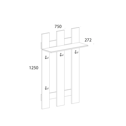 DOORSET, Вешалка 75. Цвет ДУБ НАВАРРА