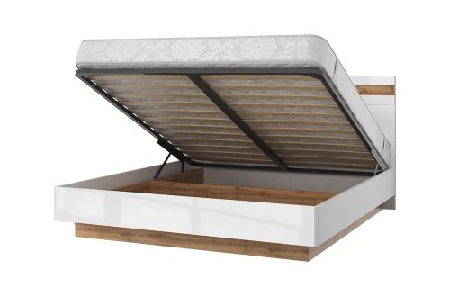 TAURUS, Кровать 180В с подъемником. Цвет БЕЛЫЙ / ДУБ ВОТАН