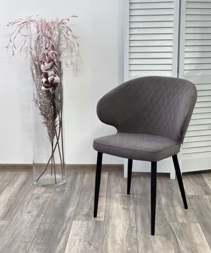 Стул ХИЛТОН, цвет B28 Темно-серый, велюр / черный каркас М-City