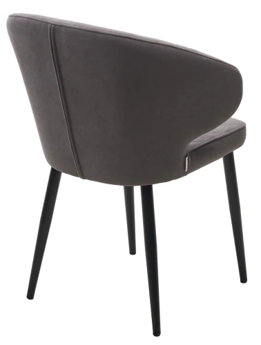 Стул ХИЛТОН, цвет B28 Темно-серый, велюр / черный каркас М-City