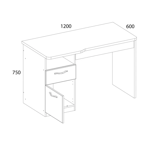 Стол письменный , OLIVIA, цвет вудлайн крем/дуб анкона