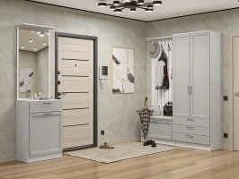 Готовая прихожая Стиль-04 Grey Silkwood Белый