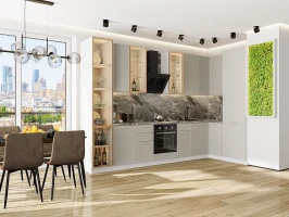 Кухонный гарнитур Квадро-04 Кашемир Белый