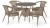 Комплект плетеной мебели Лион-1B T220CT/Y32-W56 Light brown 4Pcs