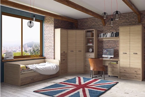 Кровать 90-2/D1, DIESEL , цвет дуб мадура/веллингтон