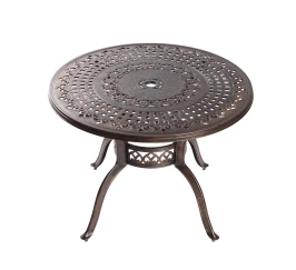 Стол из литого алюминия ВУЛКАН «VOLCANO» D100  -  Бронза