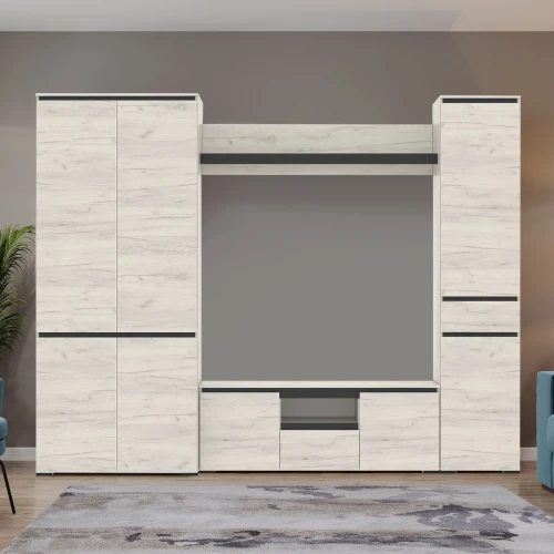 Стенка «Гретта-1», Крафт белый/Антрацит