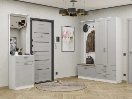 Готовая прихожая Стиль-04 Grey Silk Белый лофт