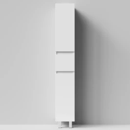 Пенал Бест 30 (2 двери, 1 ящик) напольный, белый глянец, левый, бельевая корзина