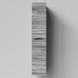 Пенал Лайт 30 подвесной, Лиственница структурная контрастно-серая ПВХ 64202, левый, бельевая корзина