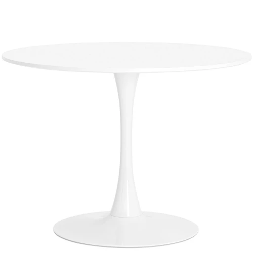 SQT-1 Стол обеденный БЕЛЫЙ D100, столешница МДФ, основание металл белый