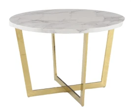 Стол обеденный Амали F-1374, 110х110х75 см, белый мрамор