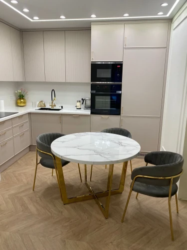 Стол обеденный Амали F-1374, 110х110х75 см, белый мрамор