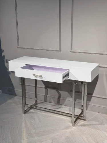 Стол-консоль Гарда-1 P-MJ-003, 120х40х76 см, белый/хром