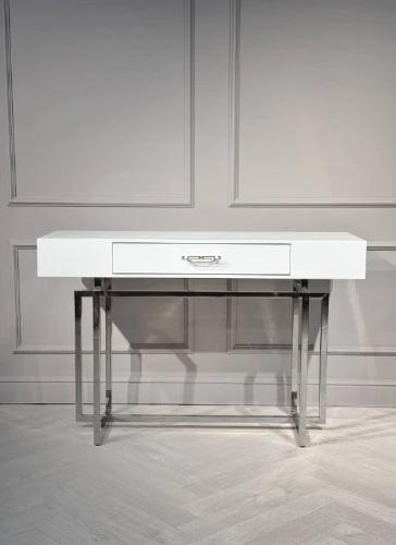 Стол-консоль Гарда-1 P-MJ-003, 120х40х76 см, белый/хром