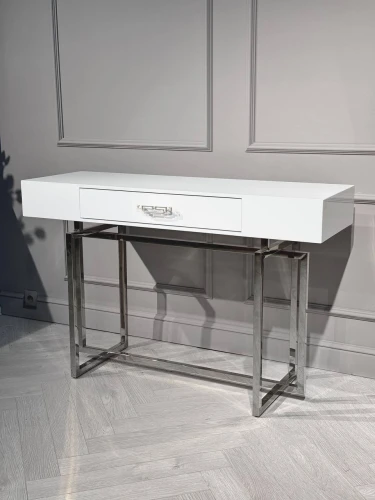 Стол-консоль Гарда-1 P-MJ-003, 120х40х76 см, белый/хром