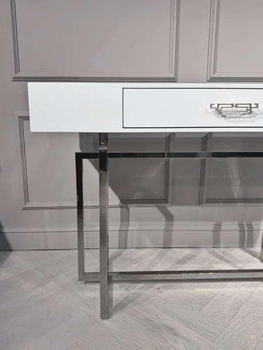 Стол-консоль Гарда-1 P-MJ-003, 120х40х76 см, белый/хром