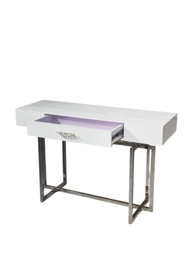 Стол-консоль Гарда-1 P-MJ-003, 120х40х76 см, белый/хром