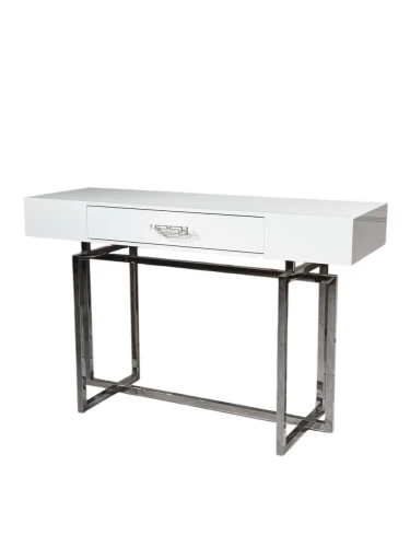 Стол-консоль Гарда-1 P-MJ-003, 120х40х76 см, белый/хром