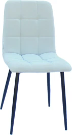 C919/DC809 Стул мягкий, СВЕТЛО-СЕРЫЙ#Zh3 экокожа, каркас металл черный КРУГЛЫЙ