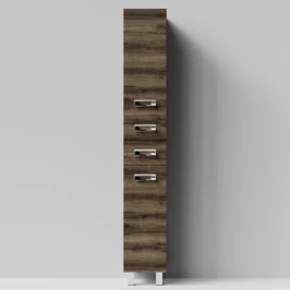 Пенал Орландо 30 напольный, Дуб крымский коричневый ПВХ 131005-9005, левый, бельевая корзина