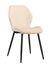 DC828 Стул мягкий, БЕЖЕВЫЙ#G62-03 велюр, каркас металл черный КРУГЛЫЙ