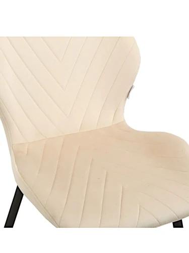 DC828 Стул мягкий, БЕЖЕВЫЙ#G62-03 велюр, каркас металл черный КРУГЛЫЙ