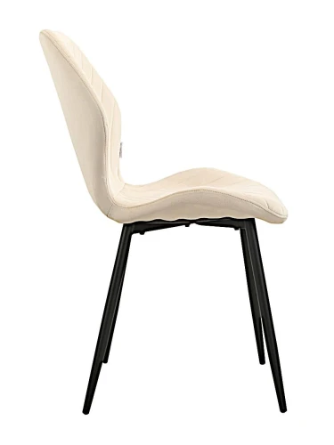 DC828 Стул мягкий, БЕЖЕВЫЙ#G62-03 велюр, каркас металл черный КРУГЛЫЙ