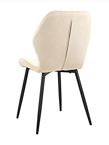 DC828 Стул мягкий, БЕЖЕВЫЙ#G62-03 велюр, каркас металл черный КРУГЛЫЙ