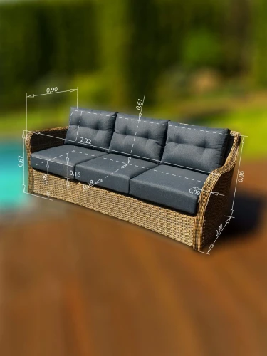 ВЕНЕЦИЯ 3-х местный диван (цвет: коричневый)