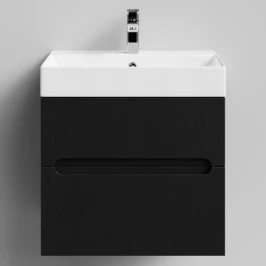 Тумба Бонум, 60 подвесной, Дуб цвет 27 Vodok с раковиной в комплекте