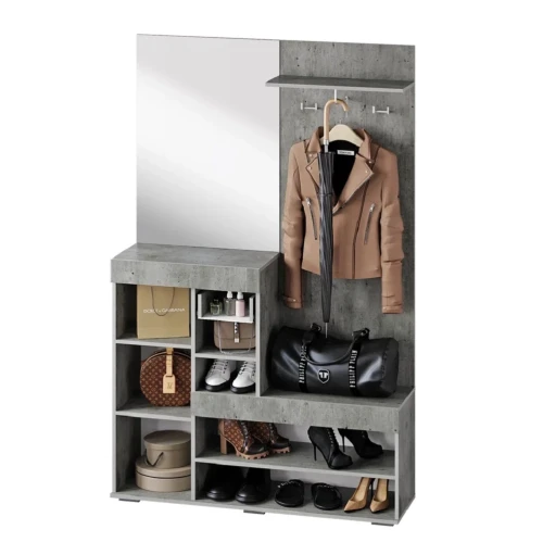 Прихожая Инстайл, бетон/белый