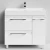 Тумба Мальта 90 напольный, ящики и дверь, белый глянец, правый Vodok с раковиной в комплекте