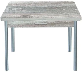 Симпл стол обеденный раскладной с ящиком / бетон темный/металлик