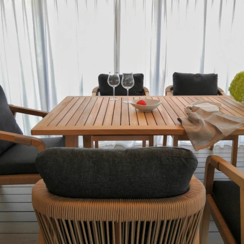 Обеденная группа LEONOREN каркас тик / стол тик 180