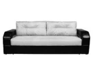 Диван еврокнижка Манчестер с подсветкой,  160 рогожка серая/экокожа черная