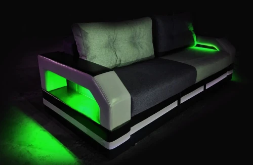 Диван еврокнижка Манчестер с подсветкой,  160 рогожка серая/экокожа черная