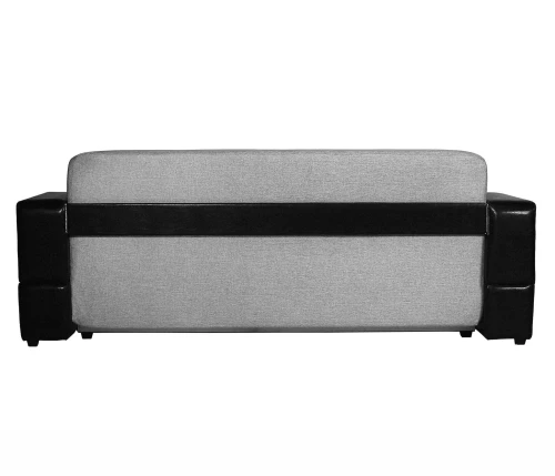 Диван еврокнижка Манчестер с подсветкой,  160 рогожка серая/экокожа черная