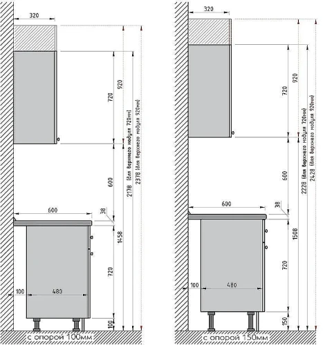 Кухонный гарнитур модульный Флэт-02 White In 2S