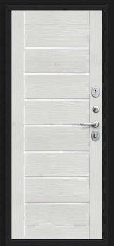 Входная дверь BRAVO Техно Букле черное/Bianco Veralinga 