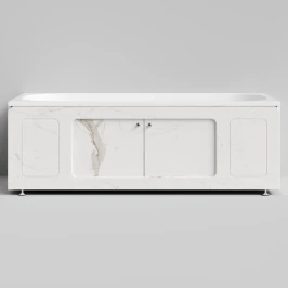 Экран-купе Лидер 1700, 2 раздвижные двери, Мрамор Белый натур милк ПВХ 2537