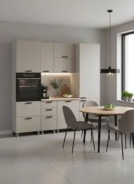 Готовый кухонный гарнитур МК Аленушка 1,6м ПД 2 Магнолия Керамика,скоба черный,сонома