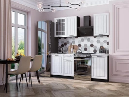 Кухонный гарнитур Прага-04 Белое дерево-Graphite
