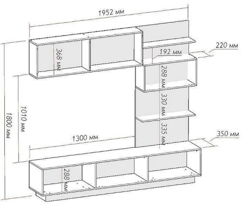 Гостиная Глейс-02 Белый глянец