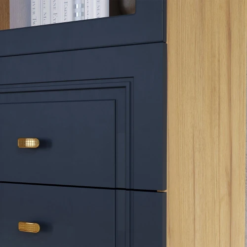 Шкаф-витрина Вега Сапфир, темно-синий