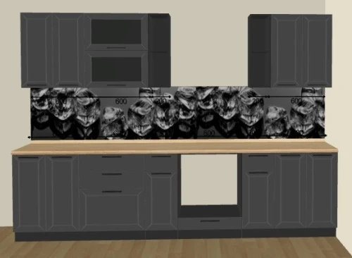 Кухня Глетчер на заказ 3.2 м. цвет Маренго силк