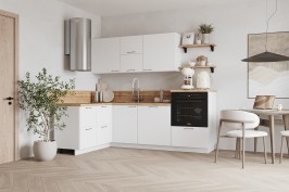 Готовая кухня КГ Угловой 1500*2250 (с пм) , Белый софт матовый  Арника РМ