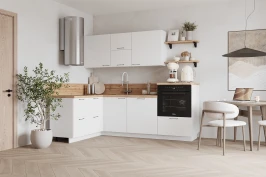 Готовая кухня КГ Угловой 1500*2250 (с пм) , Белый софт матовый  Арника РМ