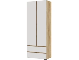 Шкаф «Хелен» ШК-01 2-х дверный, белый/дуб крафт золотой