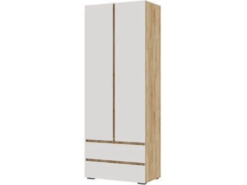 Шкаф «Хелен» ШК-01 2-х дверный, белый/дуб крафт золотой
